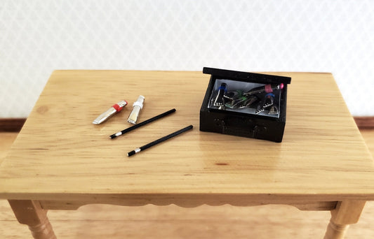 Dollhouse Miniature Art Box Set with Oil Paints & Brushes 1:12 Scale - Miniature Crush