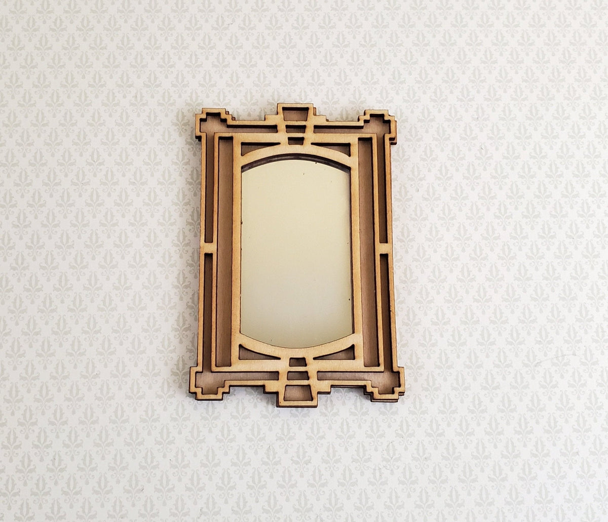 iLAND Lot de 2 miroirs pour maison de poupée, accessoires de maison de poupée miniatures à l'échelle 1:12, mini miroir en verre avec cadre en métal avec motifs roses et tournesols