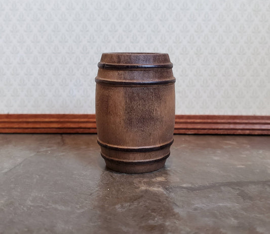 Dollhouse Miniature Barrel Small Distress Painted Wood 1:12 Scale Wooden Keg - Miniature Crush