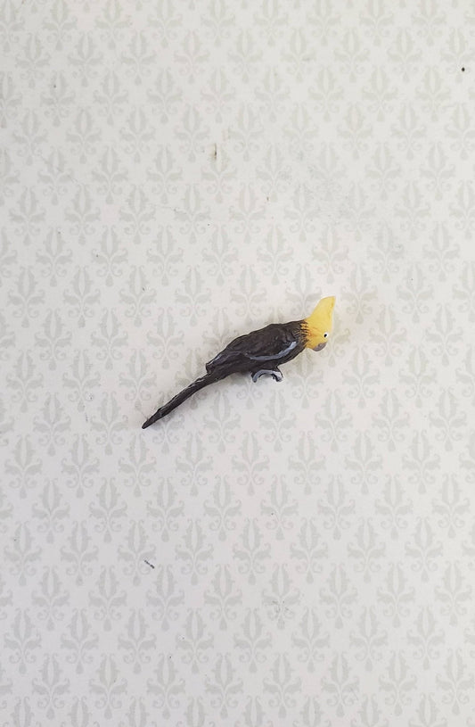 Dollhouse Miniature Bird Gray Yellow Cockatiel 1:12 Scale Falcon Miniatures - Miniature Crush