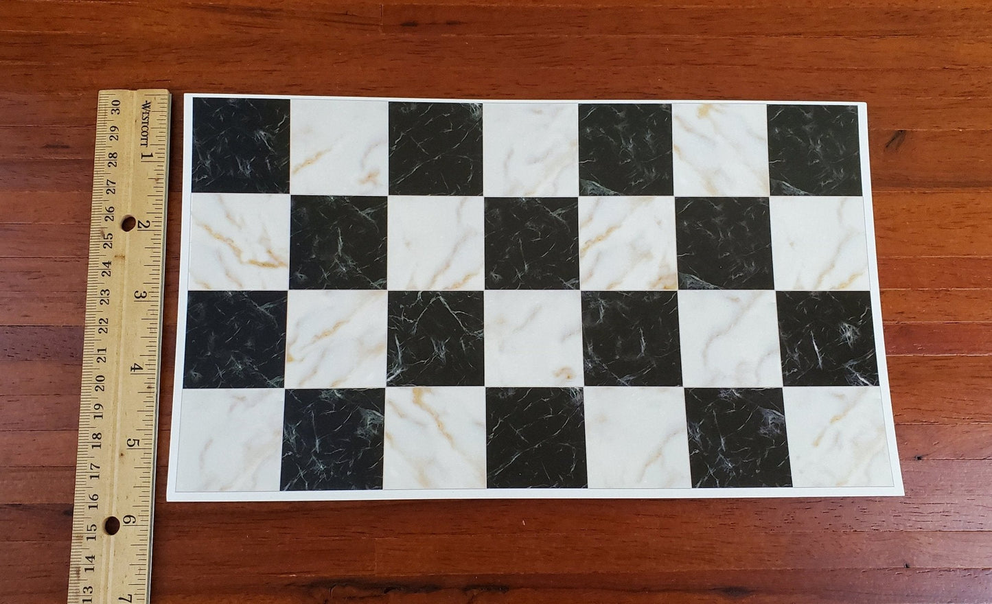 Dollhouse Miniature Black White Gold Marble Tile Flooring Card 1:12 Scale World Model - Miniature Crush