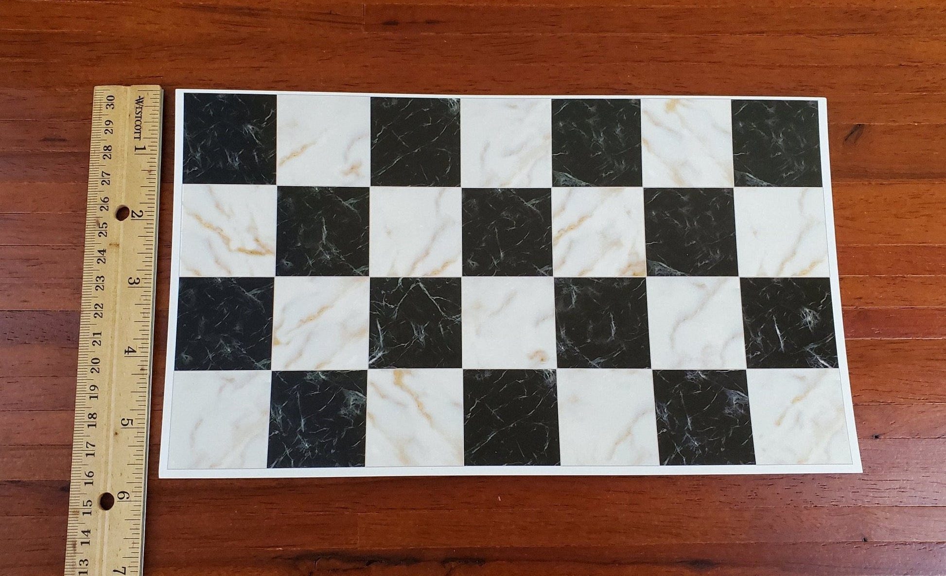 Dollhouse Miniature Black White Gold Marble Tile Flooring Card 1:12 Scale World Model - Miniature Crush