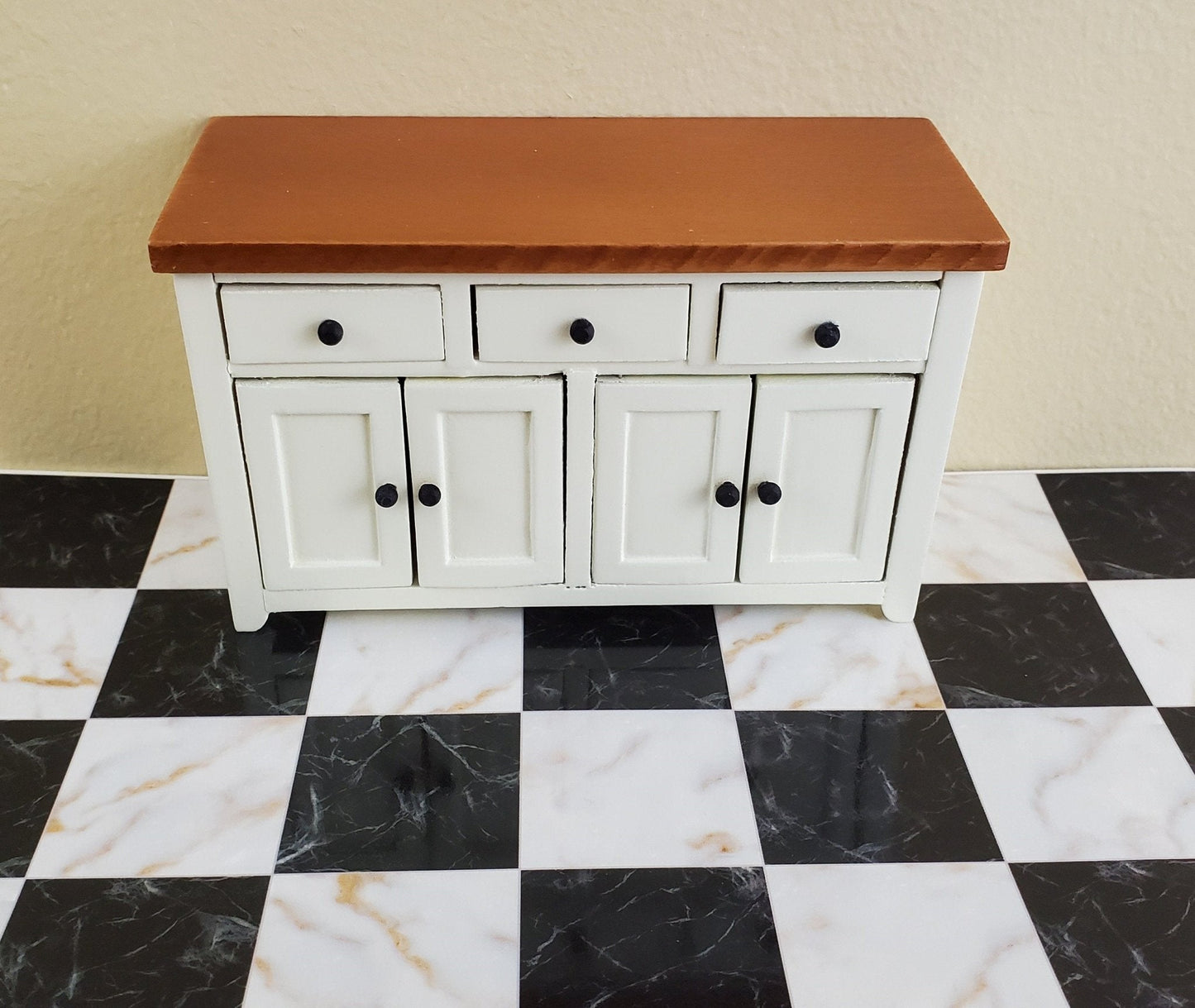 Dollhouse Miniature Black White Gold Marble Tile Flooring Card 1:12 Scale World Model - Miniature Crush