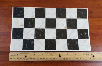 Dollhouse Miniature Black White Gold Marble Tile Flooring Card 1:12 Scale World Model - Miniature Crush