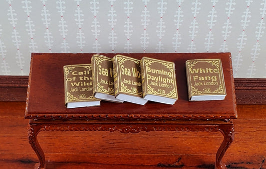 Dollhouse Miniature Books Set of 5 Jack London Set 1:12 Scale (blank inside) - Miniature Crush