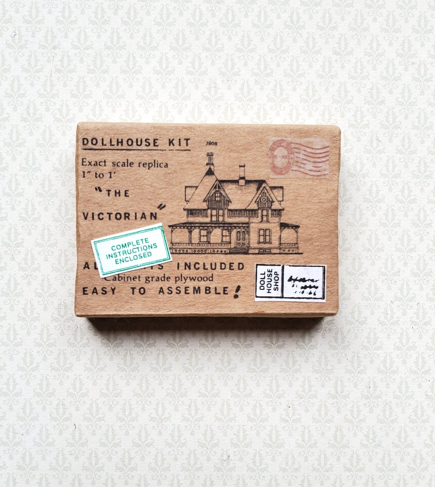 Dollhouse Miniature Box Kit (faux) Paper Wrapped Box