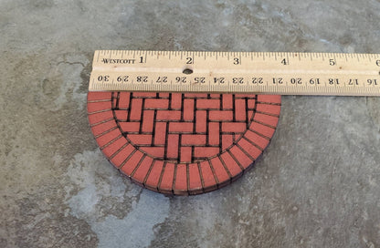 Dollhouse Miniature Brick Step Half Round Exterior for Entryway Door 1:12 Scale 3.75" - Miniature Crush