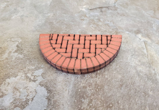 Dollhouse Miniature Brick Step Half Round Exterior for Entryway Door 1:12 Scale 3.75" - Miniature Crush