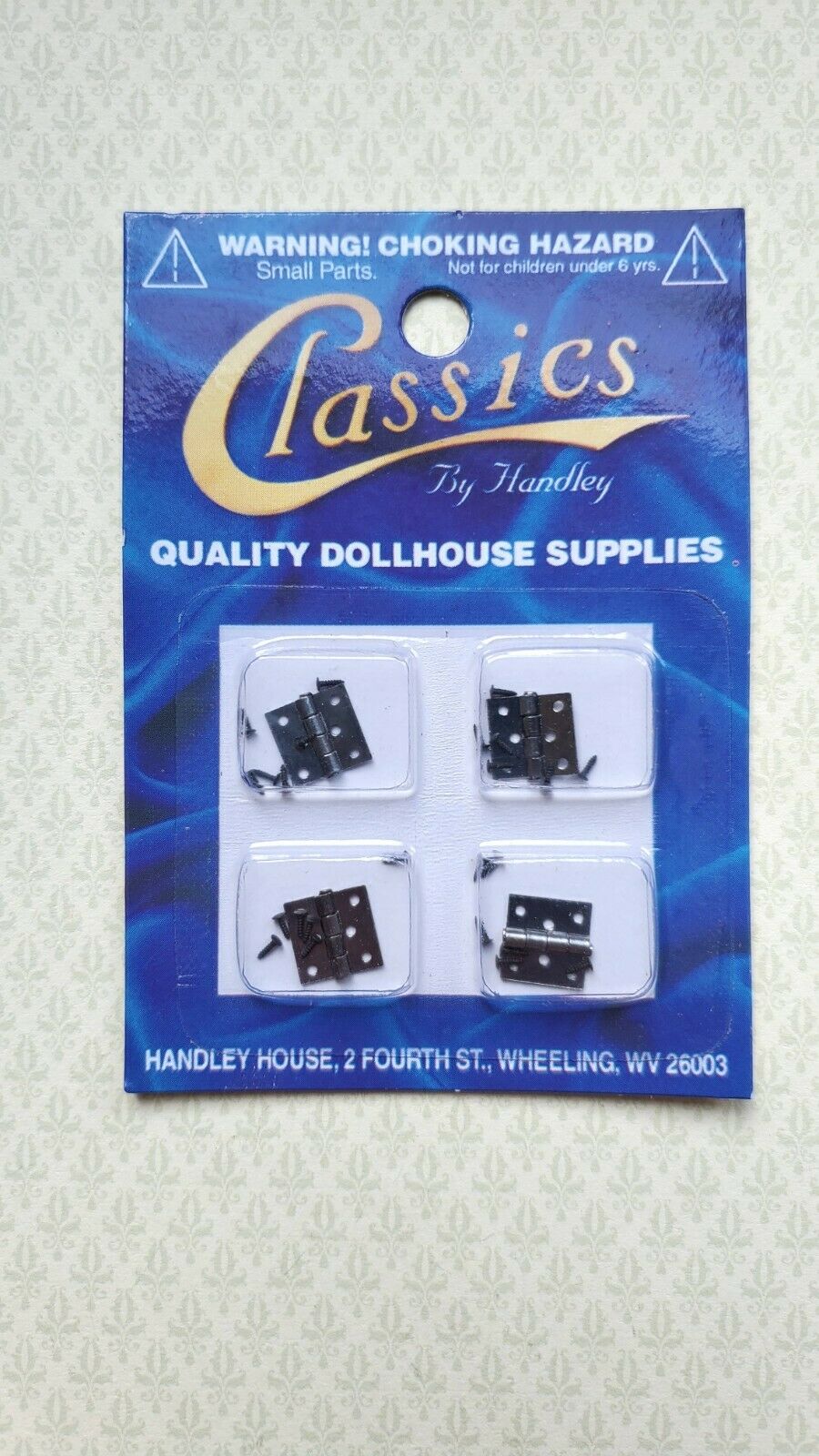Dollhouse Miniature Butt Hinges Working x4 Pewter 1:12 Scale Includes Nails 5642 - Miniature Crush