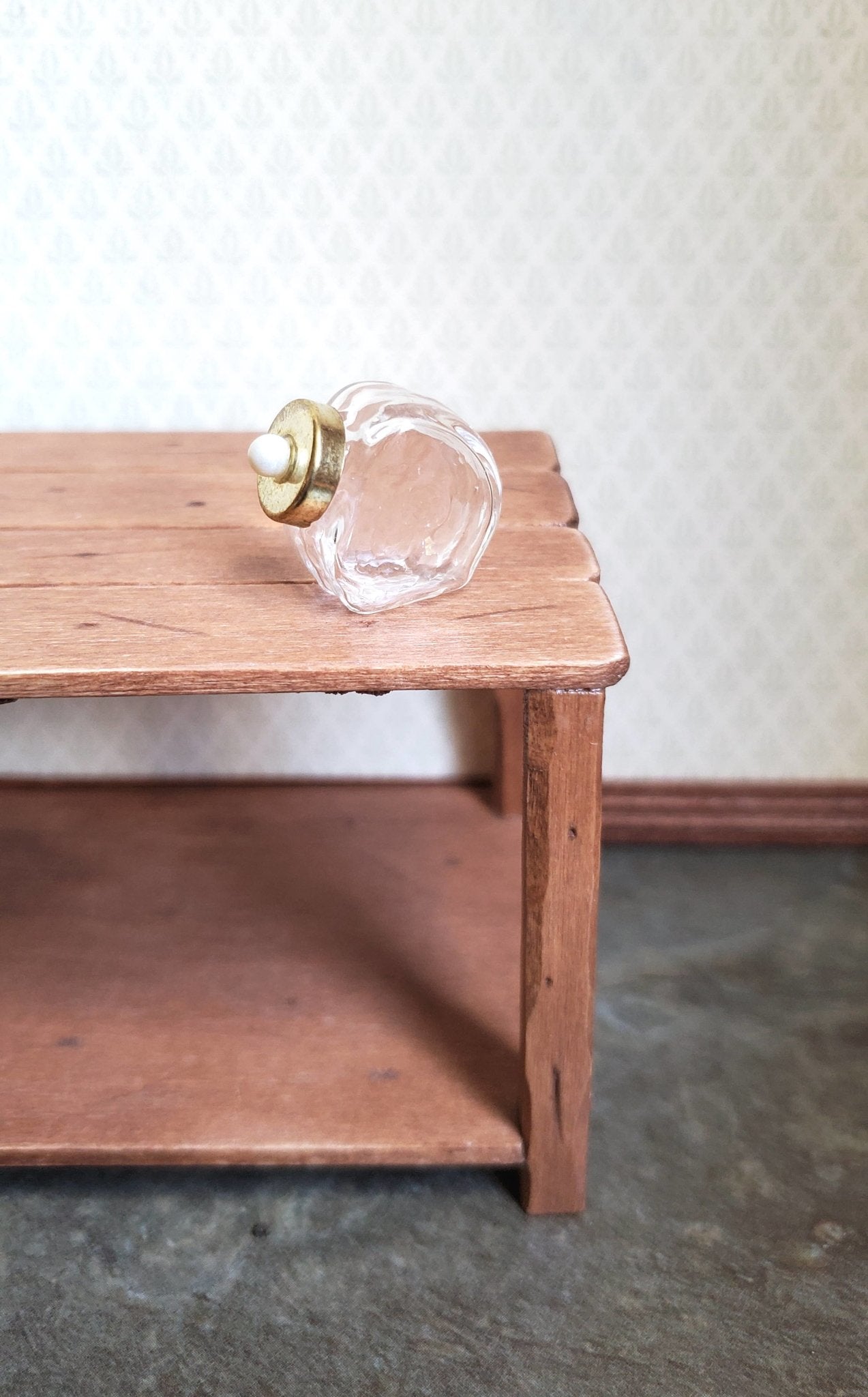 Dollhouse Miniature Candy Jar with Lid Clear Glass Counter Store 1:12 Scale - Miniature Crush