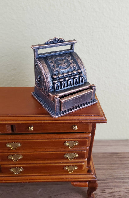 Dollhouse Miniature Cash Register Till Bronze Vintage Style Metal 1:12 Scale Opening Drawer - Miniature Crush