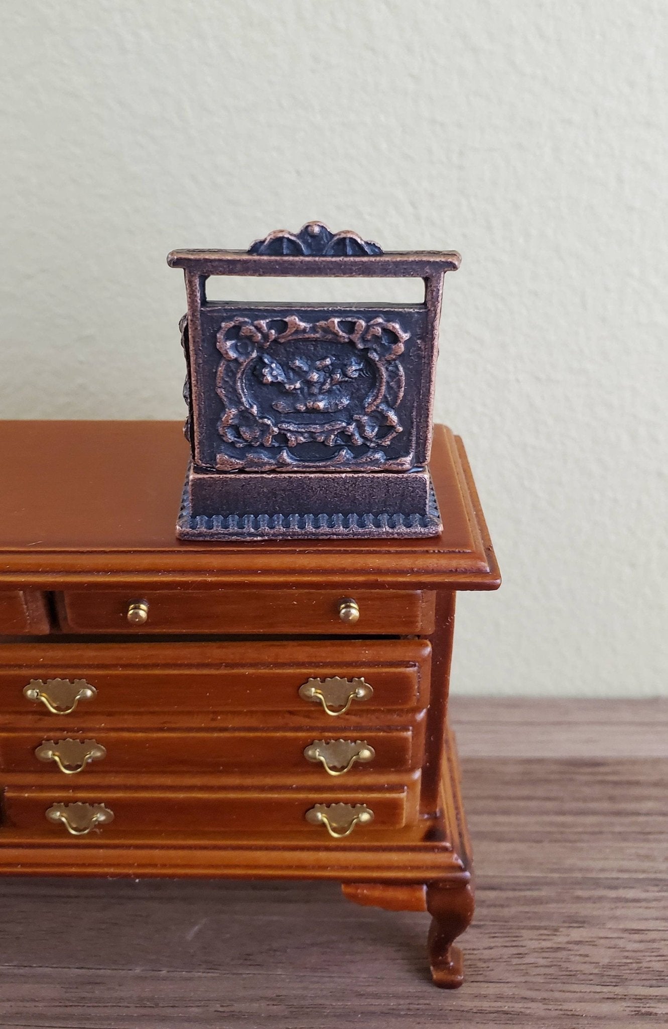 Dollhouse Miniature Cash Register Till Bronze Vintage Style Metal 1:12 Scale Opening Drawer - Miniature Crush