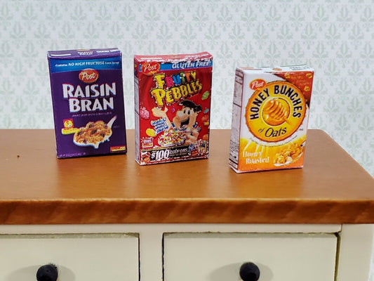 Dollhouse Miniature Cereal Boxes x3 Fruity Pebbles Honey Bunches of Oats 1:12 Scale Kitchen Food - Miniature Crush