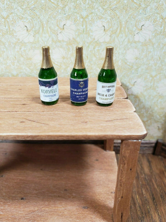 Dollhouse Miniature Champagne Bottles x3 1:12 Scale Drinks Booze Cocktails - Miniature Crush