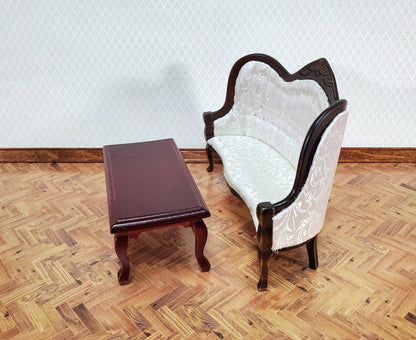 Dollhouse Miniature Coffee Table Large Mahogany Finish 1:12 Scale Furniture - Miniature Crush