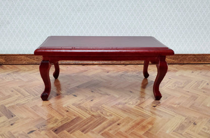 Dollhouse Miniature Coffee Table Large Mahogany Finish 1:12 Scale Furniture - Miniature Crush