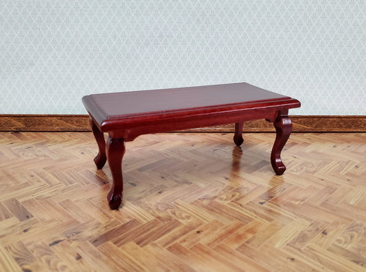 Dollhouse Miniature Coffee Table Large Mahogany Finish 1:12 Scale Furniture - Miniature Crush