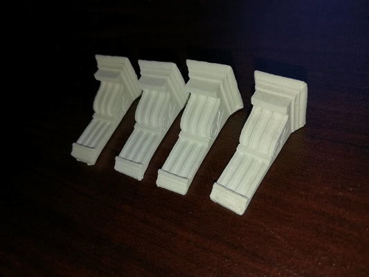 Dollhouse Miniature Corbels Plaster Resin 1:12 Scale Set of 4 - Miniature Crush