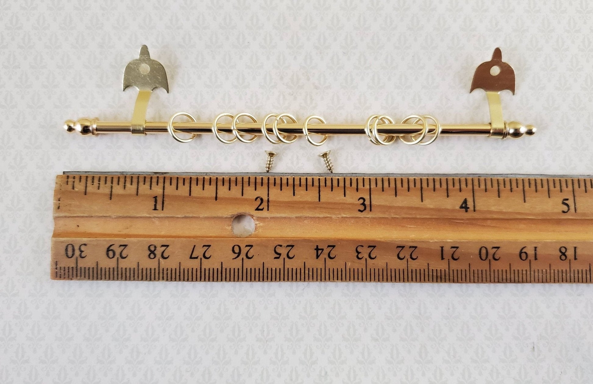 Dollhouse Miniature Curtain Rod Brass Adjustable 1:12 Scale Houseworks 1151 - Miniature Crush