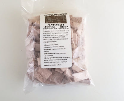 Dollhouse Miniature Cut Stone Brown by Andi Mini Brick & Stone 1:12 Scale 72 sq in AM0724 - Miniature Crush