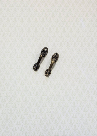 Dollhouse Miniature Door Handles Large with Keyhole 1:12 Scale Antique Bronze - Miniature Crush