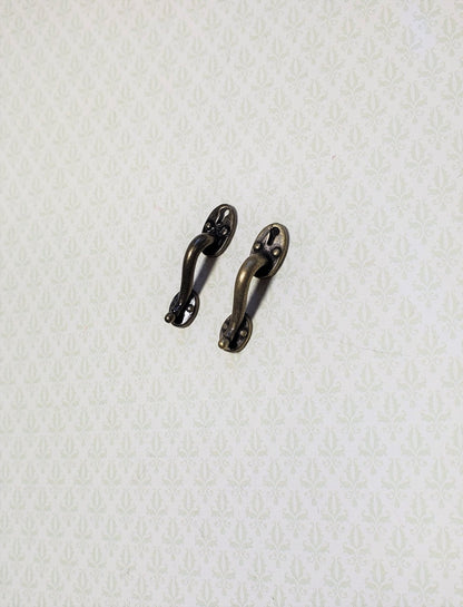 Dollhouse Miniature Door Handles Large with Keyhole 1:12 Scale Antique Bronze - Miniature Crush