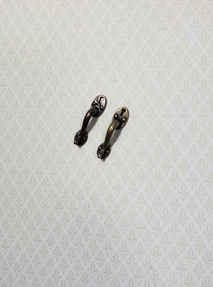 Dollhouse Miniature Door Handles Large with Keyhole 1:12 Scale Antique Bronze - Miniature Crush
