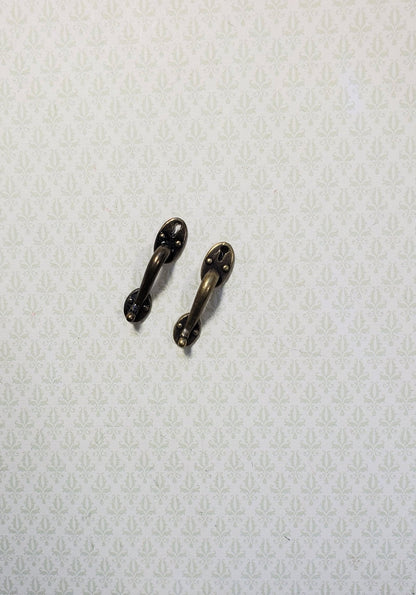 Dollhouse Miniature Door Handles Large with Keyhole 1:12 Scale Antique Bronze - Miniature Crush