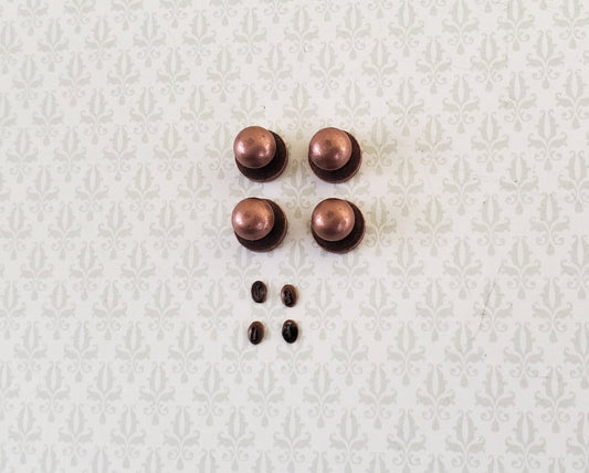 Dollhouse Miniature Doorknobs Round Bronze Metal with Keyhole 1:12 Scale 2 Sets - Miniature Crush