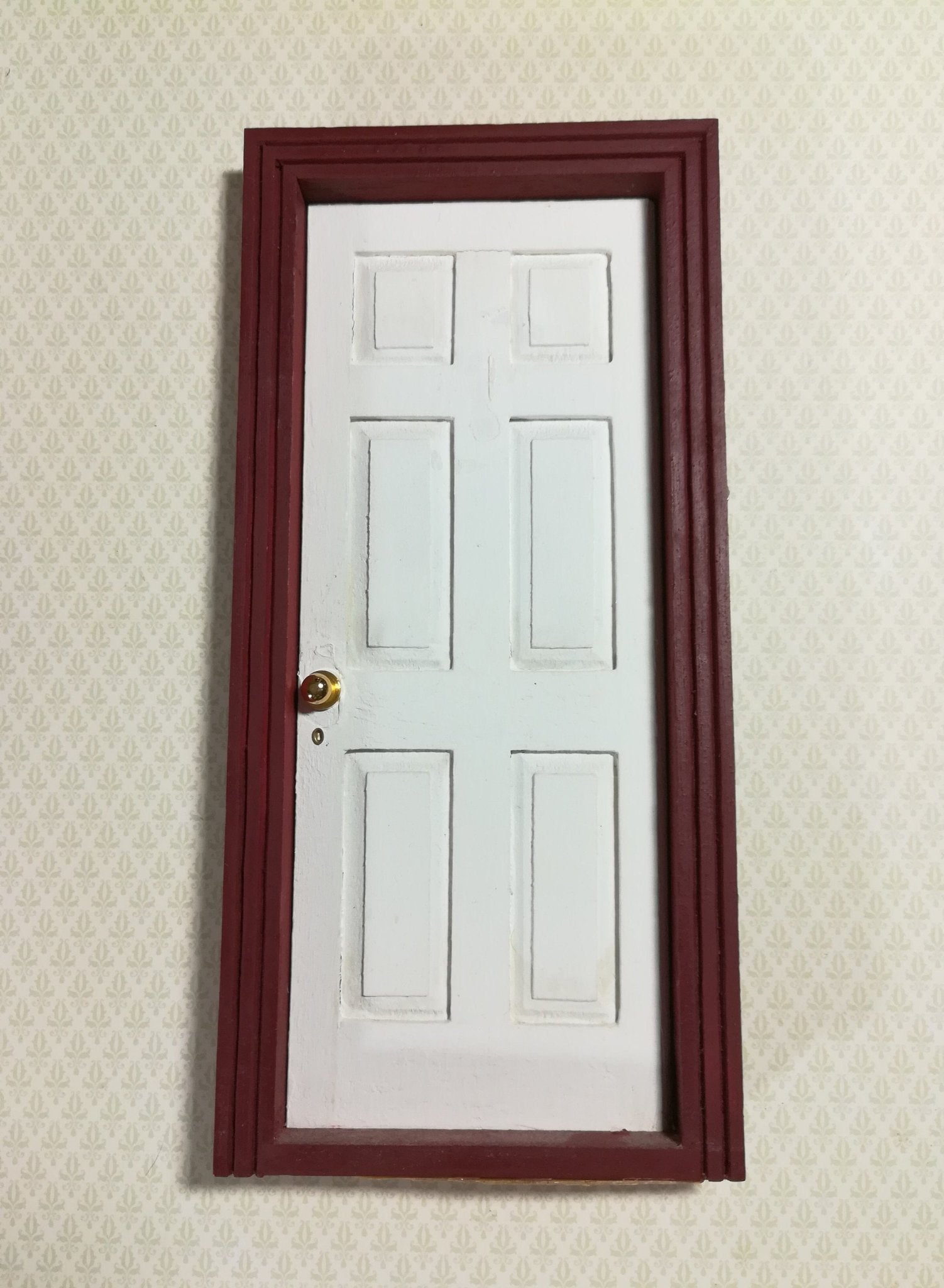 Dollhouse Miniature Doorknobs Round Gold with Keyhole 1:12 Scale 2 Sets - Miniature Crush