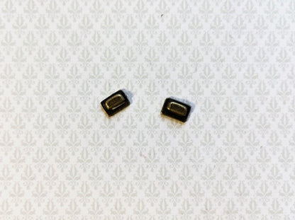 Dollhouse Miniature Drawer Pulls Craftsman Style x2 Antique Bronze Finish 1:12 Scale - Miniature Crush