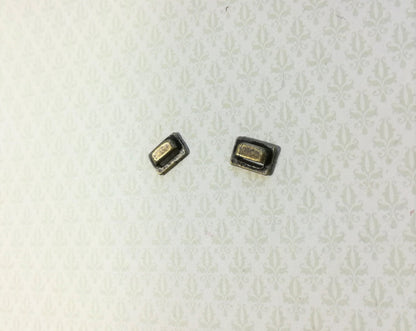 Dollhouse Miniature Drawer Pulls Craftsman Style x2 Antique Bronze Finish 1:12 Scale - Miniature Crush