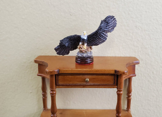 Dollhouse Miniature Eagle Statue Detailed 1:12 Scale Falcon Miniatures - Miniature Crush