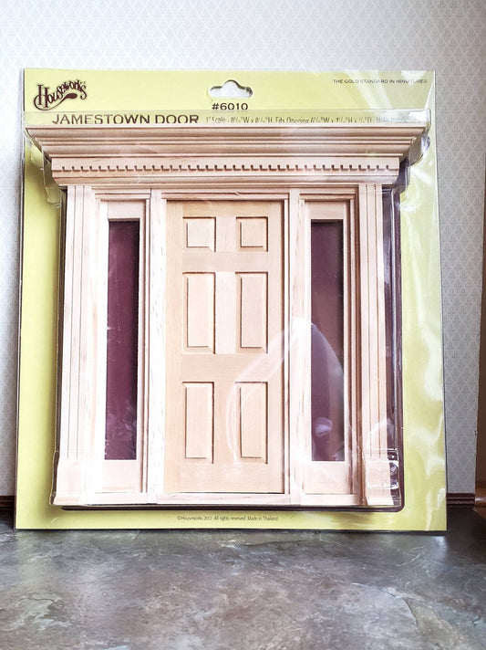Dollhouse Miniature Exterior Door with Side Lights Jamestown Houseworks 1:12 Scale - Miniature Crush