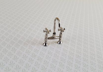 Dollhouse Miniature Faucet Mixer Tap Chrome Silver for Kitchen or Bathroom Sink 1:12 Scale - Miniature Crush