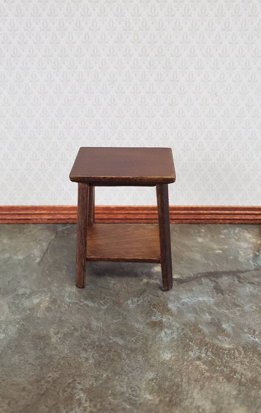 Dollhouse Miniature Fern or Plant Stand Side Table Walnut Finish 1:12 Scale Furniture - Miniature Crush