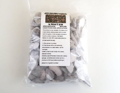 Dollhouse Miniature Fieldstone Cobblestone Gray Blend by Andi Mini Brick & Stone 1:12 Scale 72 sq in AM0728 - Miniature Crush