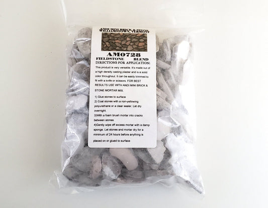 Dollhouse Miniature Fieldstone Cobblestone Gray Blend by Andi Mini Brick & Stone 1:12 Scale 72 sq in AM0728 - Miniature Crush