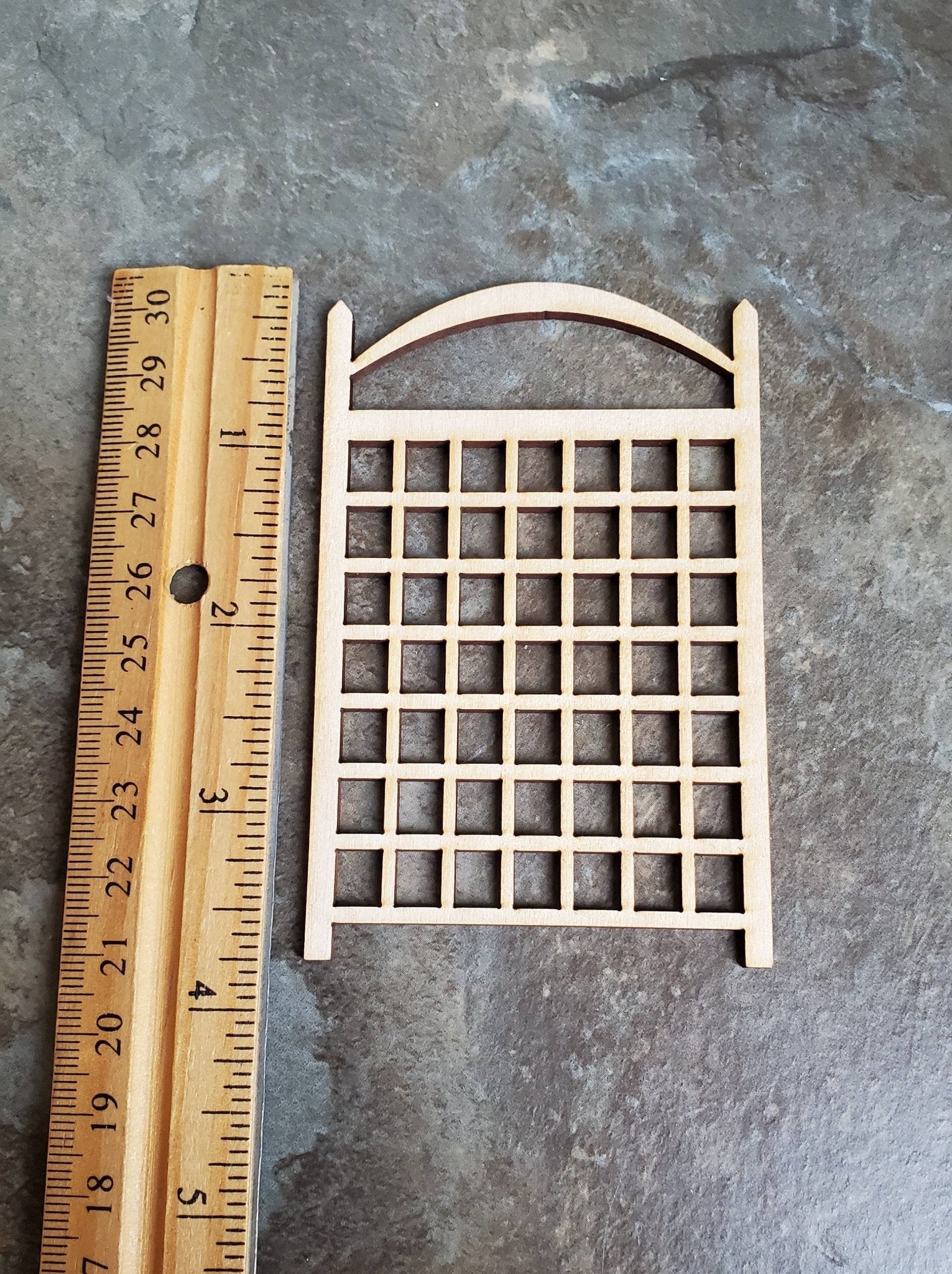 wooden trellis small Dollhouse Miniature Garden Trellis for Flowers Small Wood 3 3/4" Unpainted