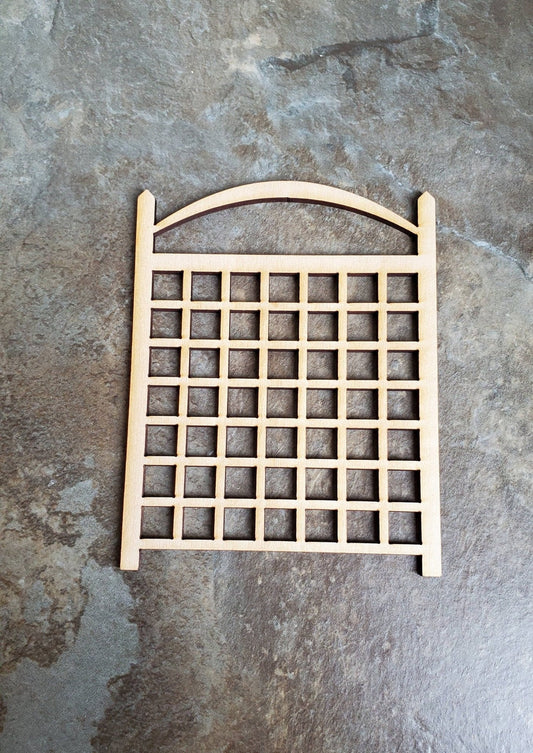 Dollhouse Miniature Garden Trellis for Flowers Wood 3 3/4" Tall Unpainted - Miniature Crush