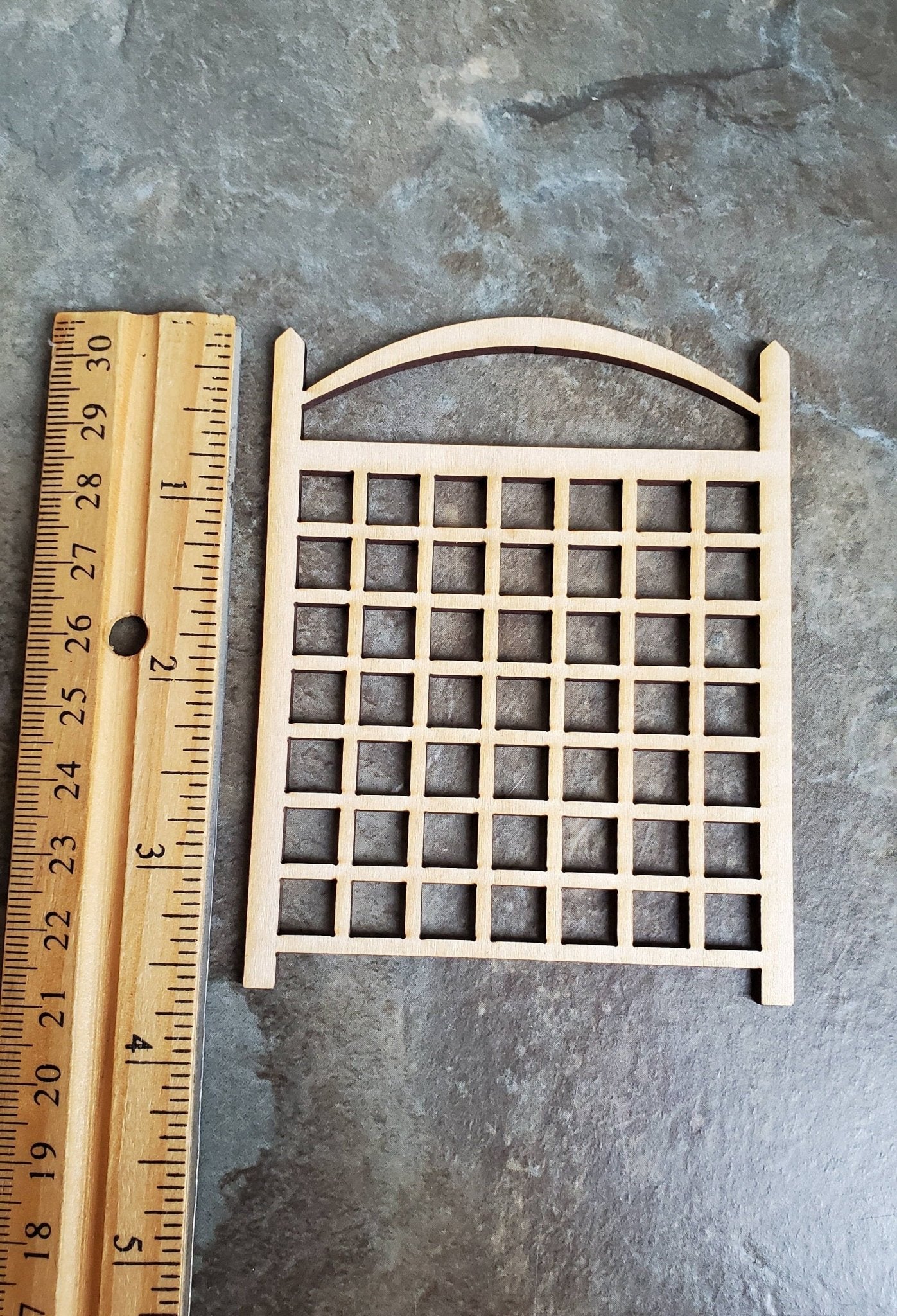 Dollhouse Miniature Garden Trellis for Flowers Wood 3 3/4" Tall Unpainted - Miniature Crush