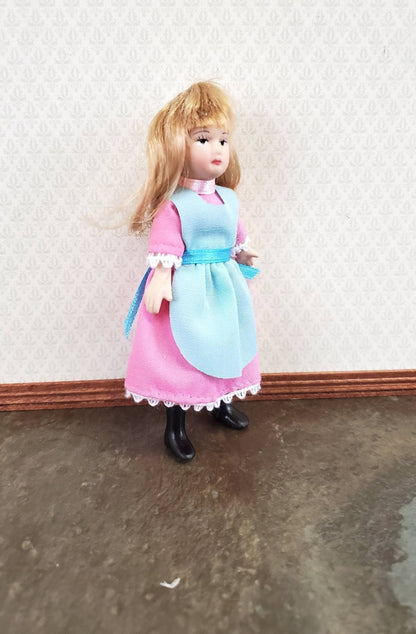 Dollhouse Miniature Girl Doll Porcelain Poseable 1:12 Scale Pink Dress - Miniature Crush