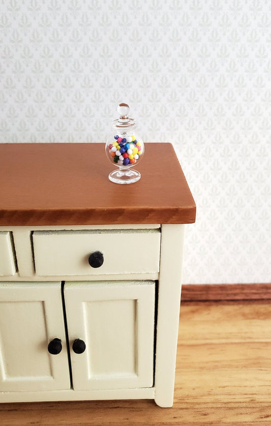 Dollhouse Miniature Glass Candy Jar with Candy Bubble Gum Treats 1:12 Scale - Miniature Crush