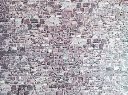 Dollhouse Miniature Gray Stone Wall Weathered Aged Embossed Card 1:12 Scale Wall - Miniature Crush