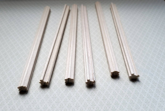 Dollhouse Miniature Handrail Banister for Stairs 3/8" w x 6" long 6 Pieces Scrap 1:12 Scale HRB10 - Miniature Crush