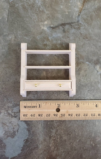Dollhouse Miniature Hanging Shelf with Drawer 1:12 Scale Furniture Unpainted Wood - Miniature Crush