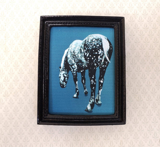 Dollhouse Miniature Horse Print Modern from Original Artwork 1:12 Scale Framed Print - Miniature Crush