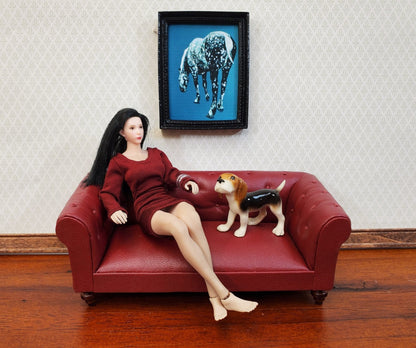 Dollhouse Miniature Horse Print Modern from Original Artwork 1:12 Scale Framed Print - Miniature Crush