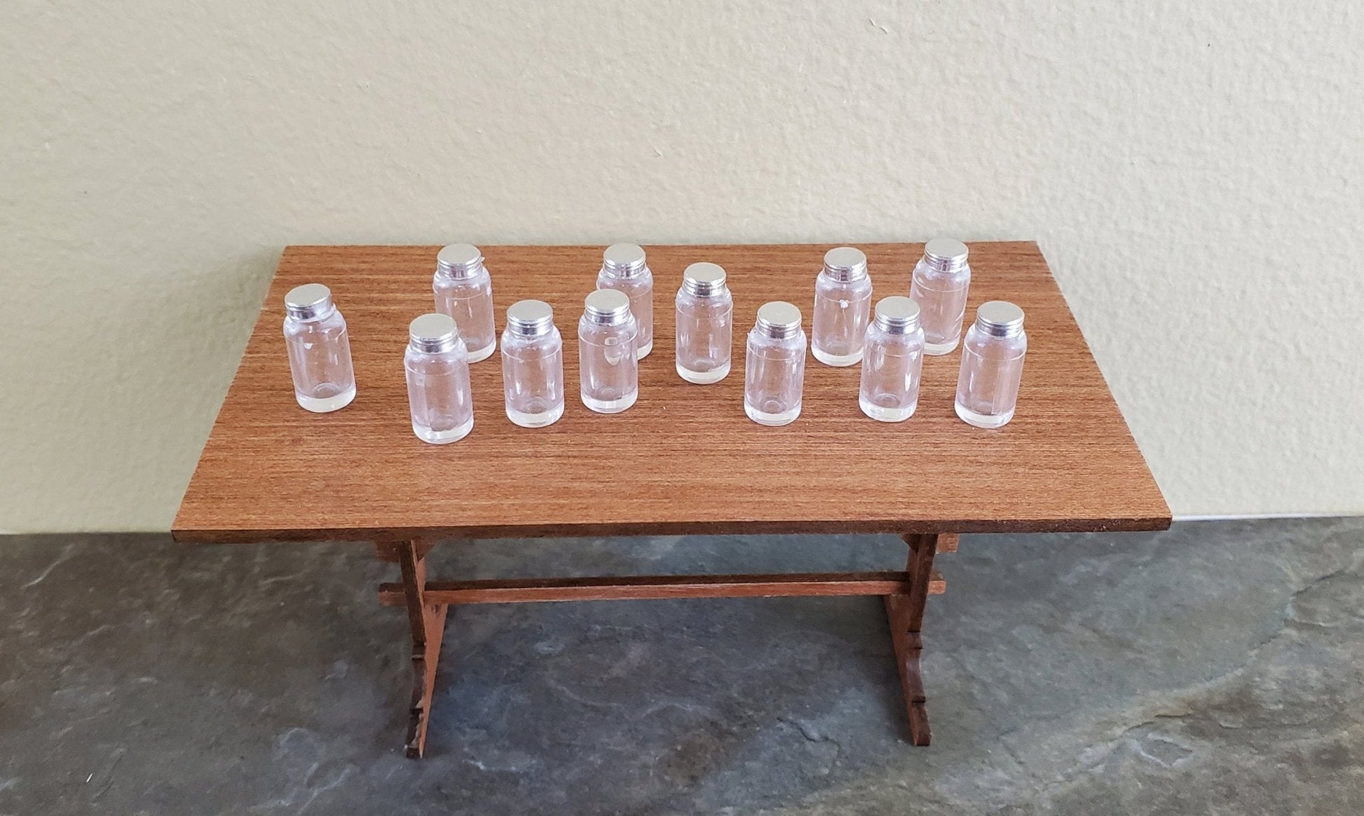Dollhouse Miniature Jars with Lids Medium for Canning or Potions x12 1:12 Scale - Miniature Crush