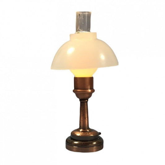 Dollhouse Miniature LED Battery Table Lamp Large 1:12 or 1/6 Scale Vintage Style - Miniature Crush